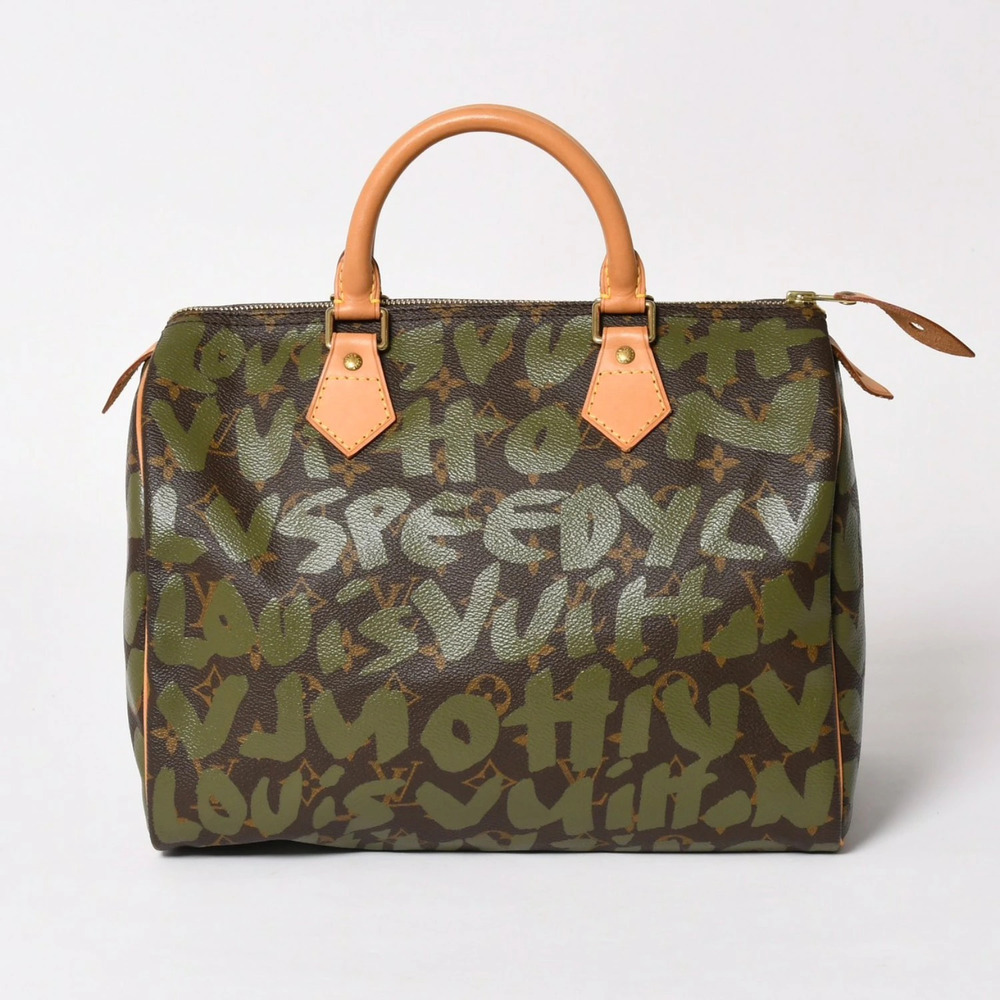 LOUIS VUITTON Speedy handbag Monogram Graffiti Khaki Green